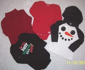 Boy 12-18 M ~GYMBOREE~ 4-Pc WINTER SNOWMAN HOODIE SHIRT & LS BODYSUITS CHRISTMAS - Picture 1 of 3