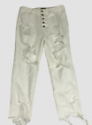 Fashionnova Women's Size 11 White Button Fly Distressed  Jeans  - Good