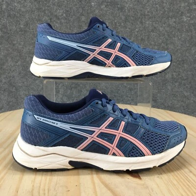 ASICS туфли женщин 6 гель Contend 4 работает кроссовки синий сетки низкий верхний T765N - Изображение 1 из 4