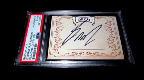 George RR Martin signed autographed bookplate psa author Game of Thrones books Cover
