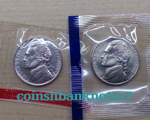 2000- D & P Jefferson Nickel BU Set / Same Day Shipping! Cover