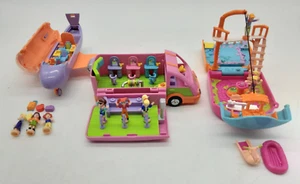 Vintage Polly Pocket Bundle bus, jet plane & TV - Picture 1 of 6