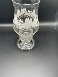 Vtg Luminarc Crystal Hurricane Lamp/Candle Christmas Holiday Winter Scene 8” - Picture 1 of 5