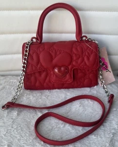 Betsey Johnson LBEVIE ~ Heart Puff Crossbody Bag ~ Red Purse ~ Quilted ~ NWT - Picture 1 of 10
