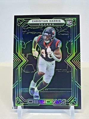 2022 Panini Obsidian Rookies Electric Etch Green #190 Christian Harris /50 (RC) - Image 1 of 4