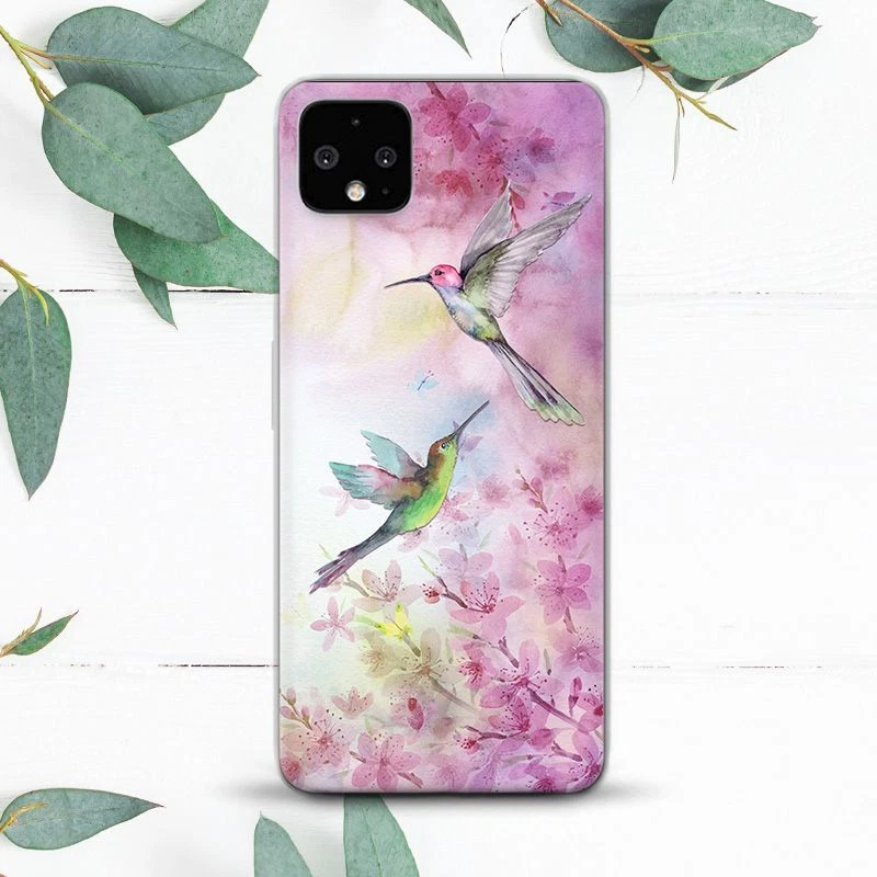 Hummingbird Sakura Pink Flowers Nature Case For Google Pixel 2 3 4 4a 5 6 7 8 XL - Image 1 of 1