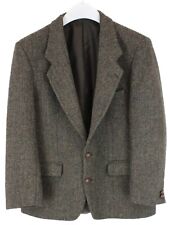 HARRIS TWEED Blazer Men's LARGE Pure New Wool Patterned Notch Single Breasted