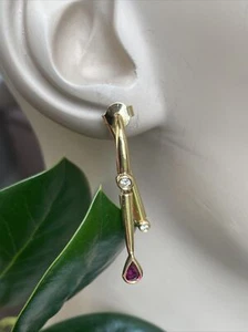 H.Stern 18K Yellow Gold Ruby Diamond 2-in-1 Convertible Double-Drop Earrings - Picture 1 of 24