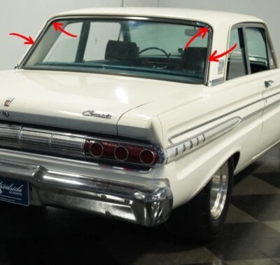 1964 Mercury Comet Ford Falcon 2 двери 4 двери заднее стекло отделка OEM - Изображение 1 из 4