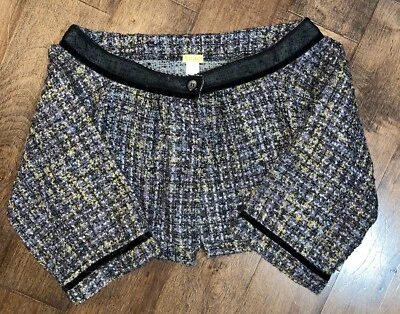 Blazer corto Echo Tweed mezcla de lana para mujer M/L terciopelo sin cuello manga ancha Foto 1 de 4