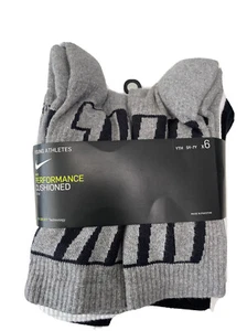 Nike Kids 186098 Cushioned Crew Cut Socks 6 Pack Size M - Picture 1 of 2