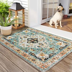 Small Area Rug Boho Rug Small 2'X3' Machine Washable for Entryway Bedroom