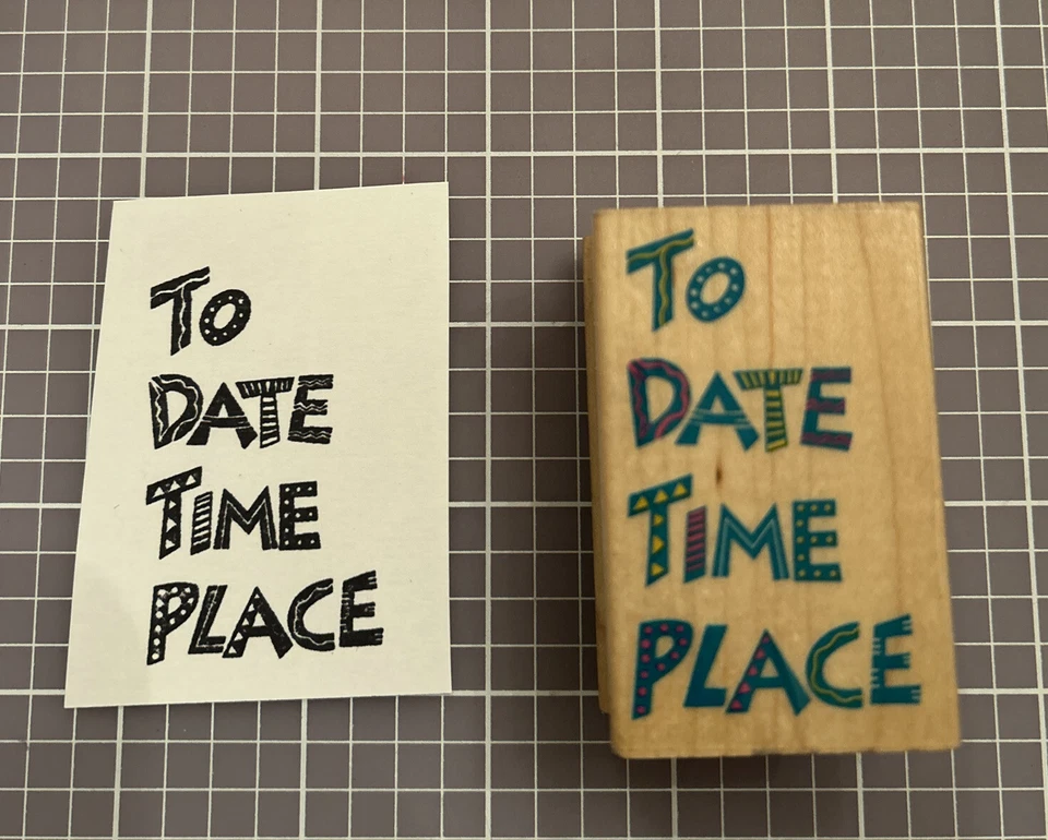 Sello de goma de invitación de lugar de hora de toda la noche detalles de medios hasta la fecha 1992 576F de colección Foto 1 de 4