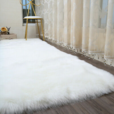 Extra Large Soft Fluffy Faux Fur Sheepskin Rug Warm Floor Carpet Mat Thick Decor • 13.09£