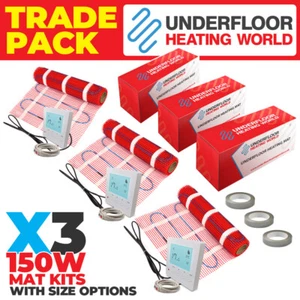 Electric Underfloor Heating Mat Kit 150W/m2 X 3 TRADE PACK - Next Day Delivery - Picture 1 of 4