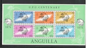 ANGUILLA - CENTENARY OF THE UPU - SOUVENIR SHEET #204A - MNH - YR 1974