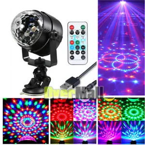 Mini LED Stage Light USB Powered Party Disco Ball Lamp Remote Control 5V Black - Picture 1 of 12
