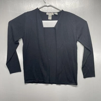 Suéter Cárdigan Cherokee Mezcla Lana Negro Abierto Talla S Foto 1 de 4