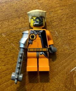 LEGO Agents Saw Fist Minifigure Bad Guy Orange Suit 8631 Jetpack Pursuit Genuine - Picture 1 of 5