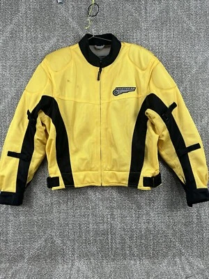 Women's FIRSTGEAR Padded Black/Yellow Motorcycle Jacket Size  Large  Excellent! - Image 1 of 4