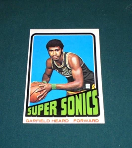 Tarjeta coleccionable de baloncesto Garfield Heard Topps 1972-1973 Super Sonics - Imagen 1 de 3