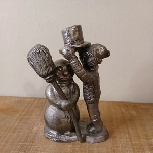 Vintage M. A. Michael Ricker By RB Pewter Figurine Snowman & Boy #1679/4500 - Picture 1 of 10