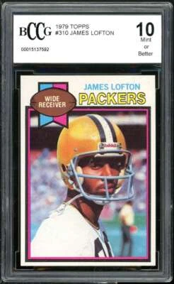 Tarjeta de novato 1979 Topps #310 James Lofton BGS BCCG 10 como nueva+ Foto 1 de 2