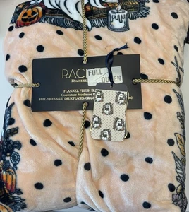NWT Halloween Witch Ghost Reading Book Rachel Roy Full Queen Plush Blanket - Picture 1 of 3