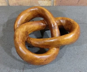 Trefoil Mobius Knoten geschnitzt Holz Ornament - Bild 1 von 14