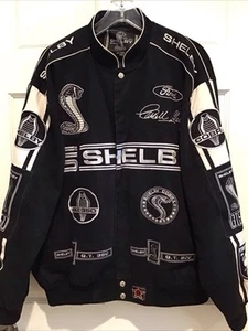 VINTAGE RARE JH DESIGN FORD MUSTANG SHELBY COBRA GT BOMBER STYLE JACKET SIZE L - Picture 1 of 18
