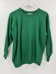 Vintage 80s Action Sweatshirt Mens XL Green Pullover Crewneck Knit Cotton Blend - Picture 1 of 15