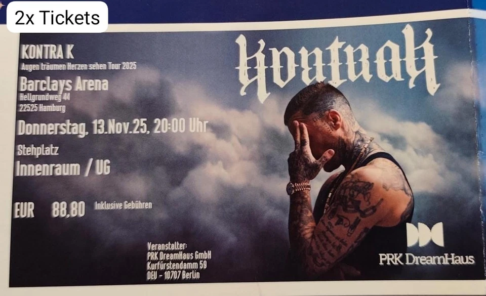 2x Kontra K Tickets Hamburg 13.11.2025 - Bild 1 von 1