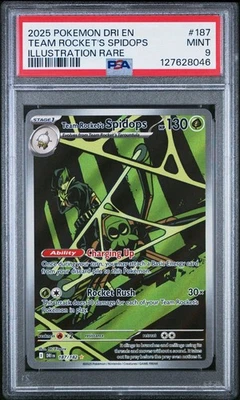 Pokemon 2025 Destined Rivals Team Rocket’s Spidops 187/182 PSA MINT 9 - Image 1 of 2