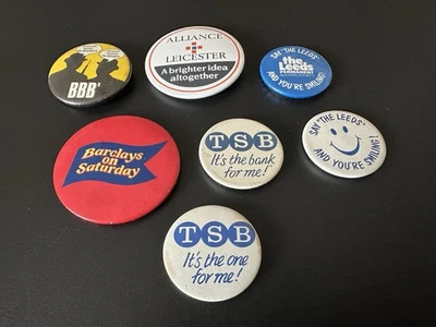 Vintage 1980s Bank Building Society Pin Badges TSB Barclays Bradford Bingley - Image 1 of 4