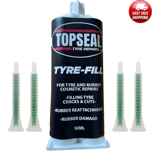 Tyre Repair Fill Rubber Filler Cartridge 50ml Fills Cuts In Tyres x 4 Nozzles - Picture 1 of 4