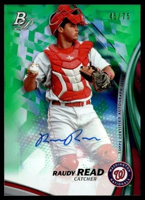 2017 BOWMAN PLATINUM GREEN RAUDY READ AUTO 45/75 MIAMI MARLINS #TPA-RR - Image 1 of 2