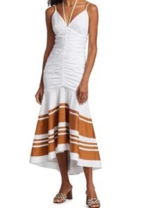 NWT Veronica Beard Fitz White Midi Dress size 0 Cotton $548 orig - Picture 1 of 12