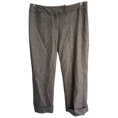 Pantalones de carrera recortados Pendleton para mujer de lana texturizada mezcla de seda talla 12 Foto 1 de 4