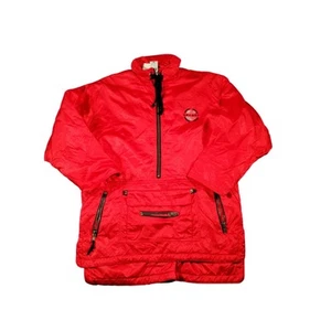 Rodeo Esquí Chaqueta L Rojo C&A Snowboard Capucha Forro Media Cremallera Vintage - Imagen 1 de 19