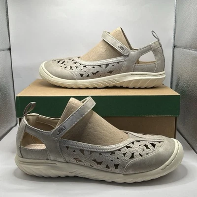JBU by Jambu Hibiscus Wild Mary Jane Shoes Women’s 8W Wide Taupe Cutout Comfort - Image 1 of 4