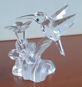 Colibrì su fiori crystal cristallo Swarovski originale codice 166184 Vintage - Picture 1 of 4