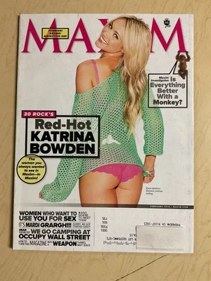 february 2012 Maxim magazine #170 Katrina Bowden sexy cover + Dawn Olivieri Foto 1 de 4