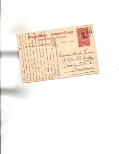 Belgian Congo 1919 Postal Card H&G#44(71)LISALA to England - Picture 1 of 2