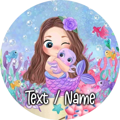 Meerjungfrau Tortenaufleger Party Deko personalisiert Geburtstag essbar Geschenk - Bild 1 von 4