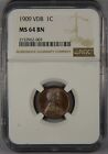1909 VDB Lincoln Wheat Cent NGC MS64 BN 1c Penny Toning! 1806