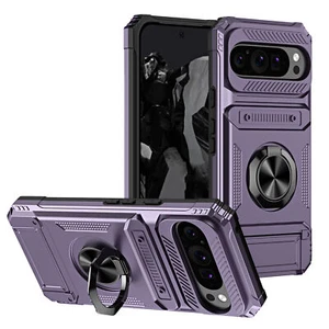 For Google Pixel 9 Pro XL 9 /9 Pro Magnetic Car Mount w/ Credit Card Slot Case - Picture 1 of 14