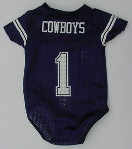 NWT Baby Jersey Boys DALLAS COWBOYS #1 Onepiece Creeper Newborn Sz 3 6 9 12 Mo - Picture 1 of 7