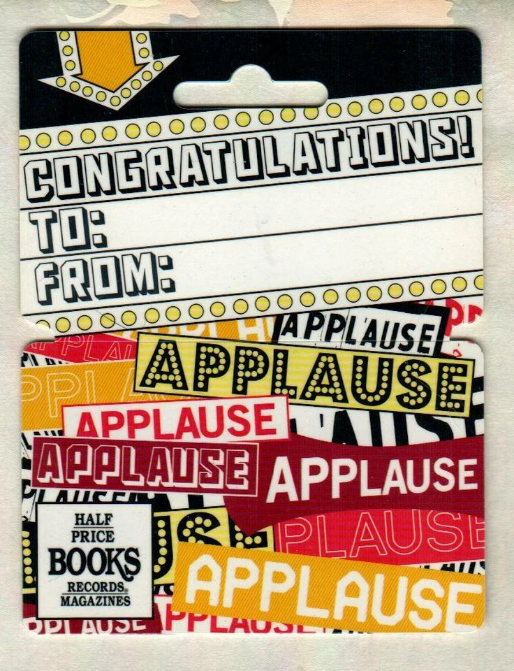 HALF PRICE BOOKS Congratulations, Applause 2010 Gift Card ( $0 ) - Image 1 of 1