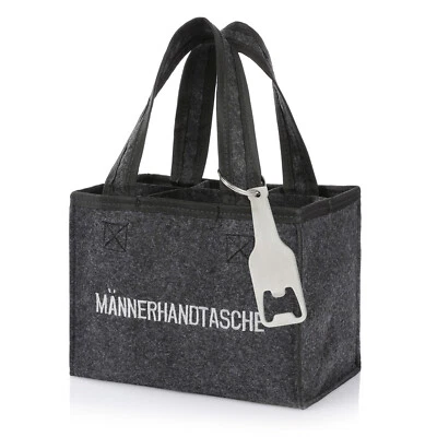 Nordstern Männerhandtasche Flaschentasche Geschenk Bierträger mit Flaschenöffner - Bild 1 von 4