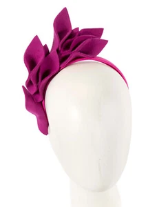 Fuchsia felt flowers autumn & winter racing fascinator Max Alexander RRP $139 - Picture 1 of 5